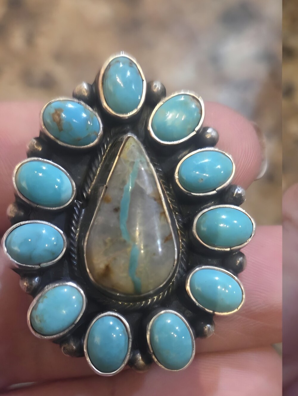 Sheila Becenti Cluster Ring Adjustable